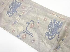 アンティーク　花鳥模様織り出し袋帯（材料）